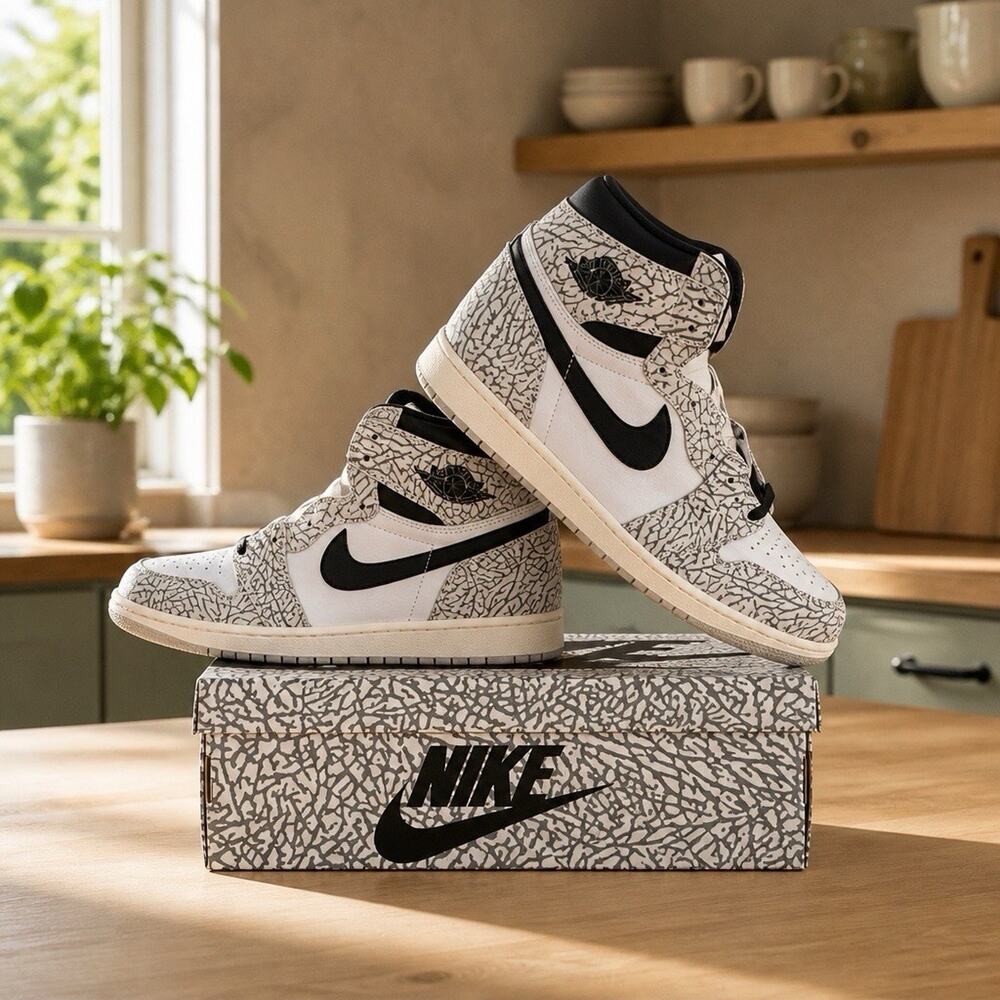 Size 18 - Jordan 1 Retro OG High White Cement Brand NEW OG BOX & Extra Laces